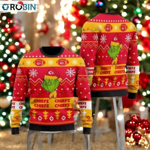Kansas City Chiefs Merry Grinchmas Ugly Christmas Sweater