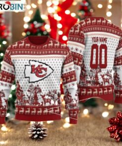 Kansas City Chiefs Personalized Reindee Ugly Christmas Sweater