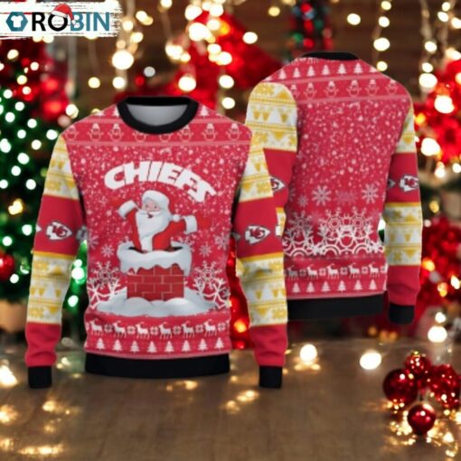 Kansas City Chiefs Santa Claus Pattern Ugly Christmas Sweater