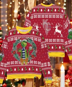 Kansas City Royals x Grinch Dr. Seuss How the Grinch Stole Christmas MLB with World Series Trophy Ugly Christmas Sweater Red