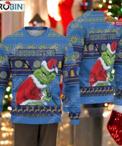 Kazakhstan Ice Hockey Team Grinch Hockey Stick Ugly Christmas Sweater