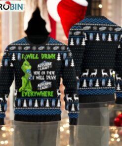 Keystone Light Grinch Will Drink Everywhere Ugly Sweater