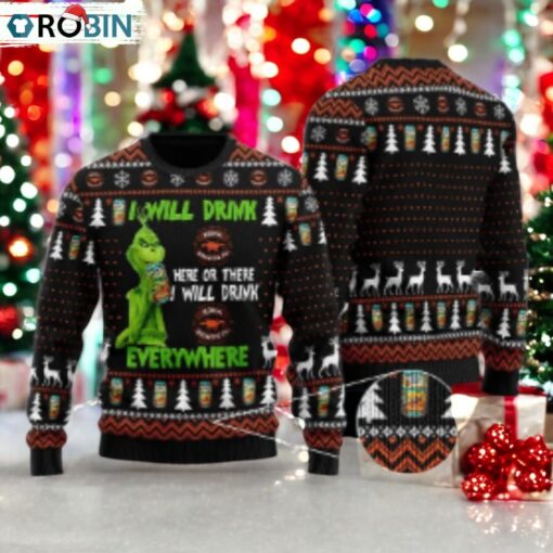 Kona Brewing Grinch Will Drink Everywhere Ugly Sweater