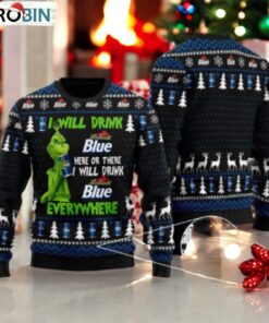 Labatt Blue Grinch Will Drink Everywhere Ugly Sweater