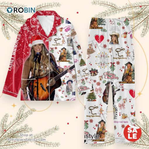 Lainey Wilson Merry Christmas Button Down Pajamas Set