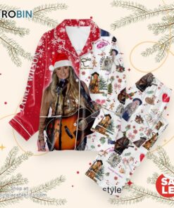 Lainey Wilson Merry Christmas Button Down Pajamas Set