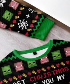 Last Christmas I Give You My World Black Ugly Christmas Sweater