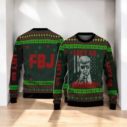 Let’s Go Brandon Funny Trump Fjb Christmas Sweater