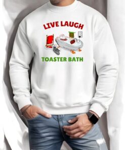 Live Laugh Toaster Bath Santa Christmas Shirt