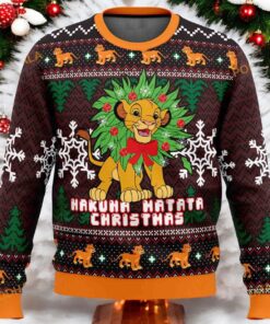 Lion King Simba Ugly Xmas Sweater, Funny Christmas Gift Ideas for Fans