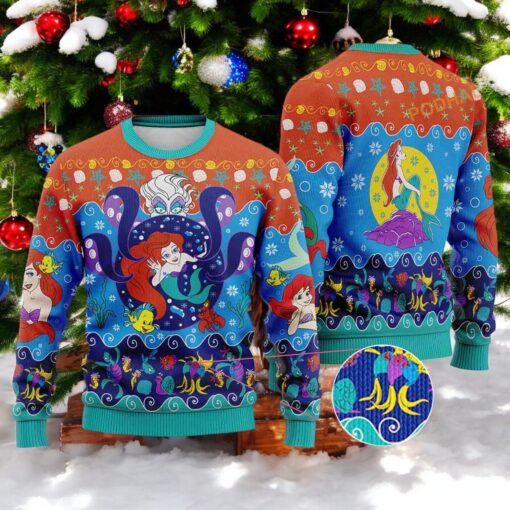 Little Mermaid Ugly Christmas Sweater, Sweatshirt, Great Gift for Christmas Fans