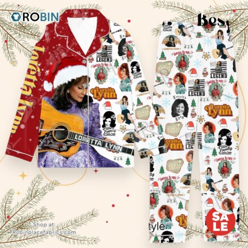 Loretta Lynn Legend Merry Christmas Button Down Pajamas Set