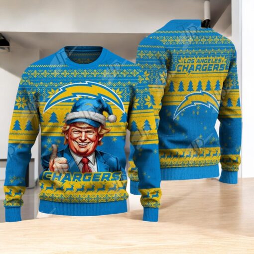 Los Angeles Chargers Christmas Donald Trump Knitted Sweater