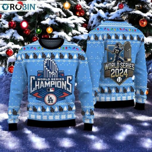 Los Angeles Dodgers World Series 2024 Champions Ugly Christmas Sweater, Sweatshirt