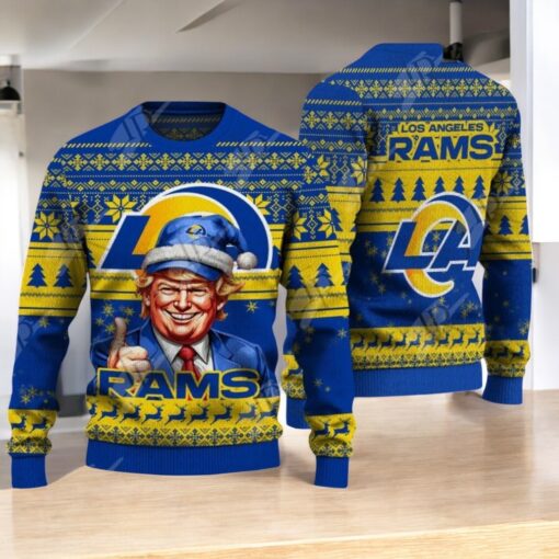 Los Angeles Rams Christmas Donald Trump Knitted Sweater