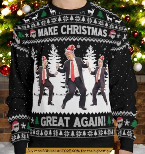 Make Christmas Great Again Trump Dancing Sweater for Funny Xmas Gifts