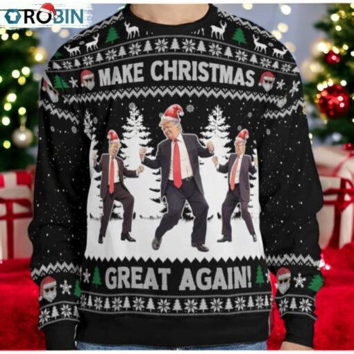 Make Christmas Great Again, Funny Trump Dancing Ugly Sweater
