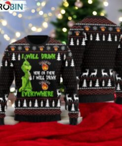 Malibu Grinch Will Drink Everywhere Ugly Sweater
