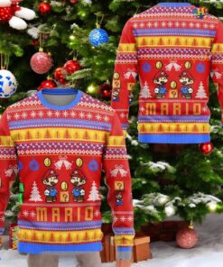 Mario Funny Ugly Christmas Sweater, Sweatshirt, Hilarious Xmas Gift for Gamers