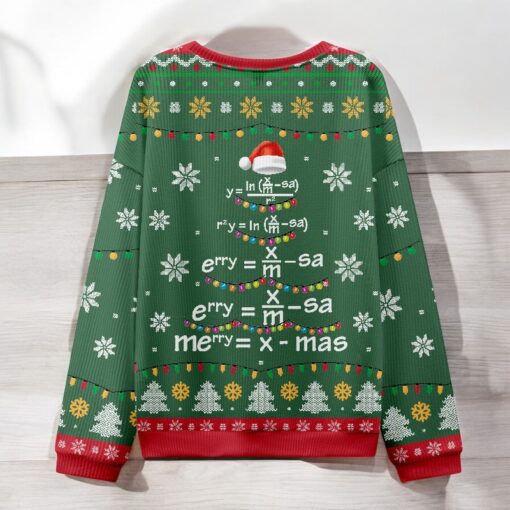 Math Merry Xmas Tree Green Ugly Christmas Sweater