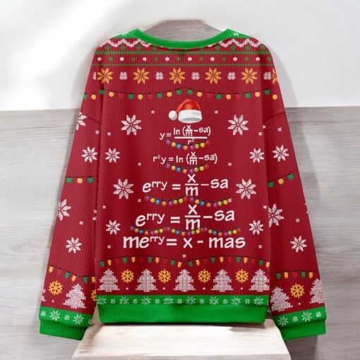 Math Merry Xmas Tree Red Ugly Christmas Sweater