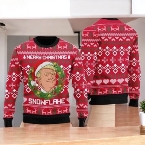 Merry Christmas Snowflake Donald Trump Ugly Christmas Sweater
