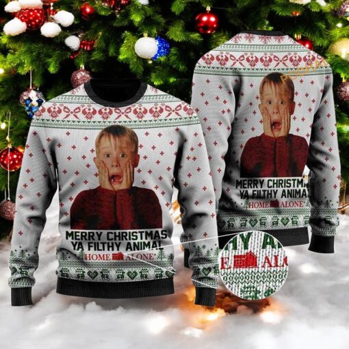 Merry Christmas Ya Filthy Animal Home Alone Christmas 3D Cute Ugly Christmas Sweater