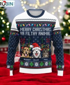 Merry Christmas Ya Filthy Animal Personalized Ugly Sweater