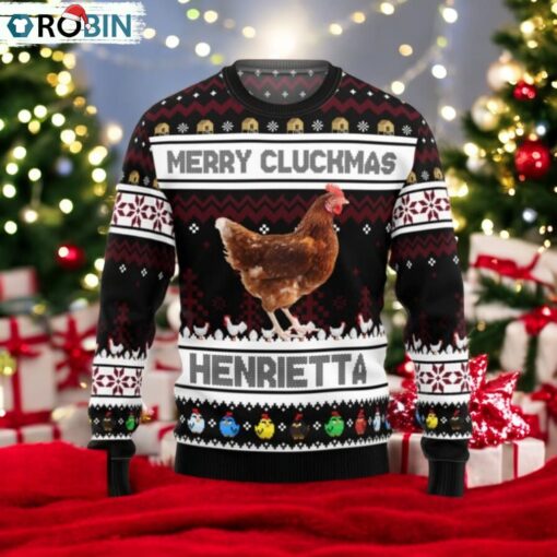 Merry Cluckmas Chicken Farmers Clucker Bird Personalized Photo Ugly Sweater