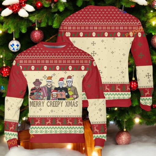 Merry Creepy Xmas Cute Ugly Christmas Sweater, Sweatshirt