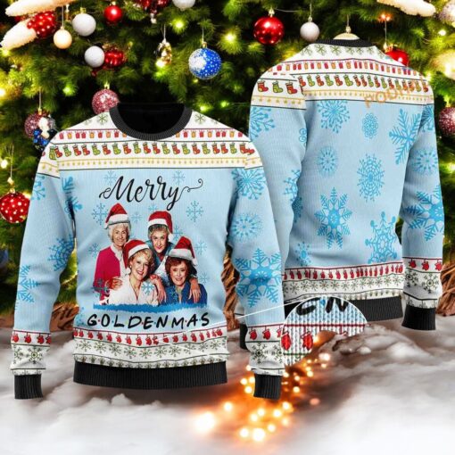 Merry GOLDENMAS Ugly Christmas 3D Sweater, Friends Christmas Sweater