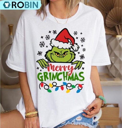 Merry Grinchmas T-Shirt, Christmas Holiday, Long Sleeve Cotton, Hoodie