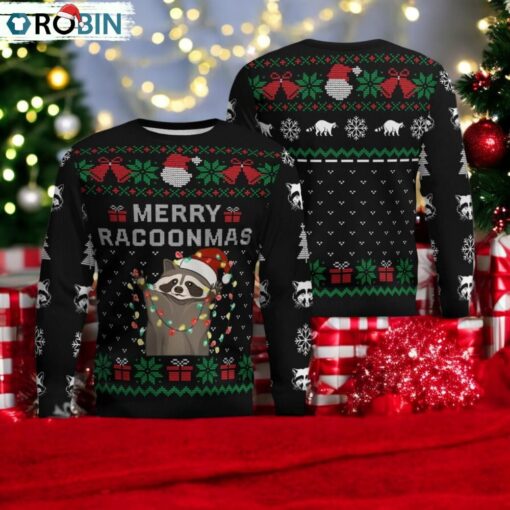 Merry Raccoonmas Ugly Sweater