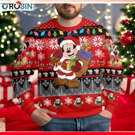 Mickey Christmas Ugly Sweater, Disney Mouse Very Merry Xmas Sweater