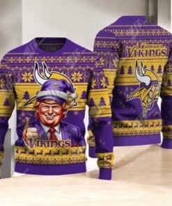 Minnesota Vikings Christmas Donald Trump Knitted Sweater