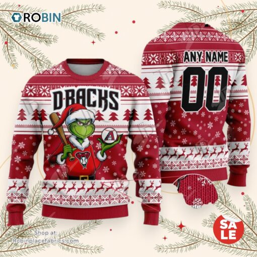 MLB Arizona Diamondbacks Grinch Christmas Sweater, Sweatshirt Design