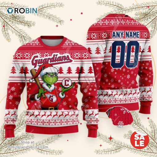 MLB Cleveland Guardians Grinch Christmas Sweater, Sweatshirt Design