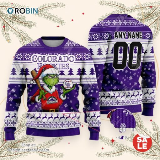 MLB Colorado Rockies Grinch Christmas Sweater, Sweatshirt Design