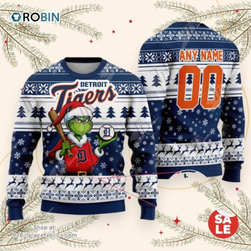 MLB Detroit Tigers Grinch Christmas Sweater, Sweatshirt Design