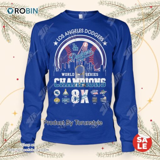 MLB Los Angeles Dodgers 8 Time World Series Champions 2024 Unisex Shirt