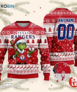 MLB Texas Rangers Grinch Christmas Sweater, Sweatshirt Design