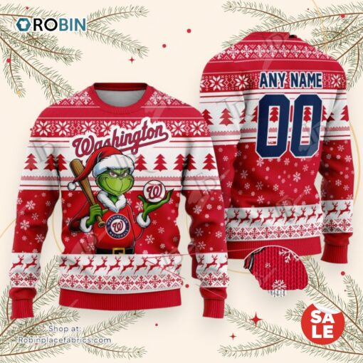 MLB Washington Nationals Grinch Christmas Sweater, Sweatshirt Design