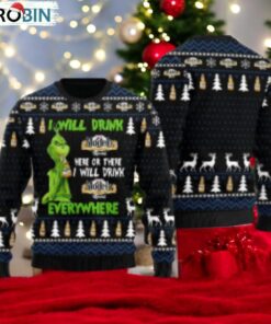 Modelo Grinch Will Drink Everywhere Ugly Sweater