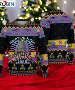Nakatomi Plaza Knitted Sweater, Die Hard Christmas Ugly Sweater