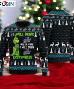 Natural Ice Grinch Will Drink Everywhere Ugly Sweater