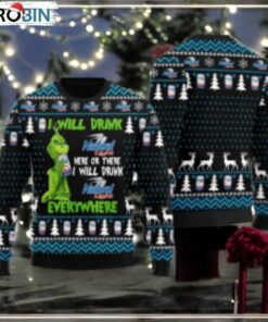 Natural Light Grinch Will Drink Everywhere Ugly Sweater