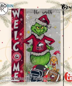 NCAA Northern Illinois Huskies Football Grinch Welcome Christmas Garden Flag   Custom Name NCAA Northern Illinois Huskies Football Grinch Welcome Christmas Garden Flag   Custom Name