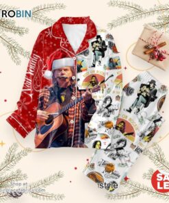 Neil Young Keep On Rockin In The Free Word Christmas 2024 Button Down Pajamas Set