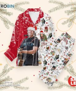 Neil Young Merry Christmas Button Down Pajamas Set