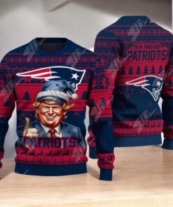 New England Patriots Christmas Donald Trump Knitted Sweater